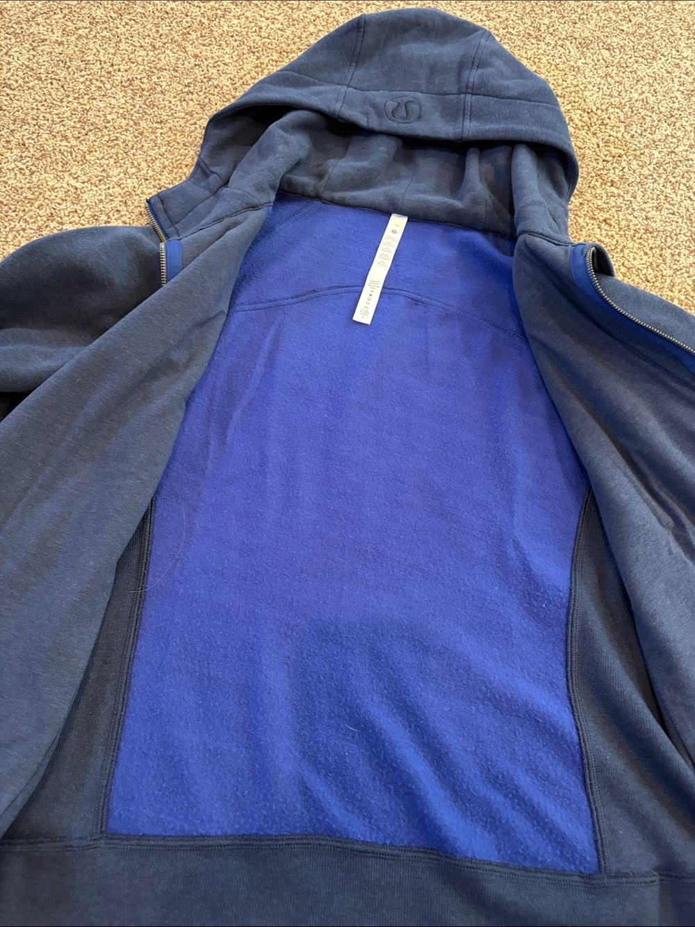 lululemon athletica Navy Full-Zip Hooded Scuba Sweatshirt - Picture 7 of 8